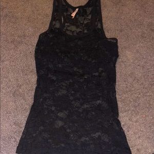 Laced black tank top